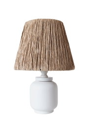 Opviq Lámpara de Mesa de Cerámica YL588 Blanco y Roble